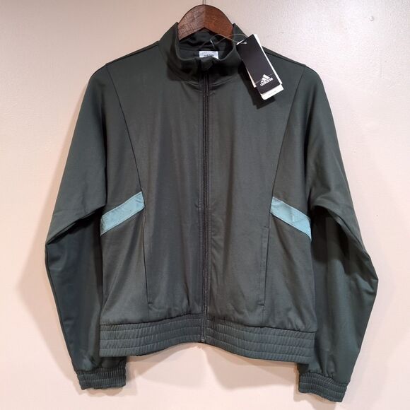 adidas Jackets & Blazers - Adidas Zoe Saldana Legacy Track Jacket Olive Green Full Zip Pocket Gym Womens XS